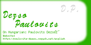dezso paulovits business card